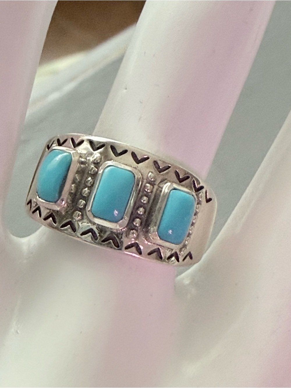 D’Joy 925 Sterling Silver Southwestern Style Ring Size 6.75